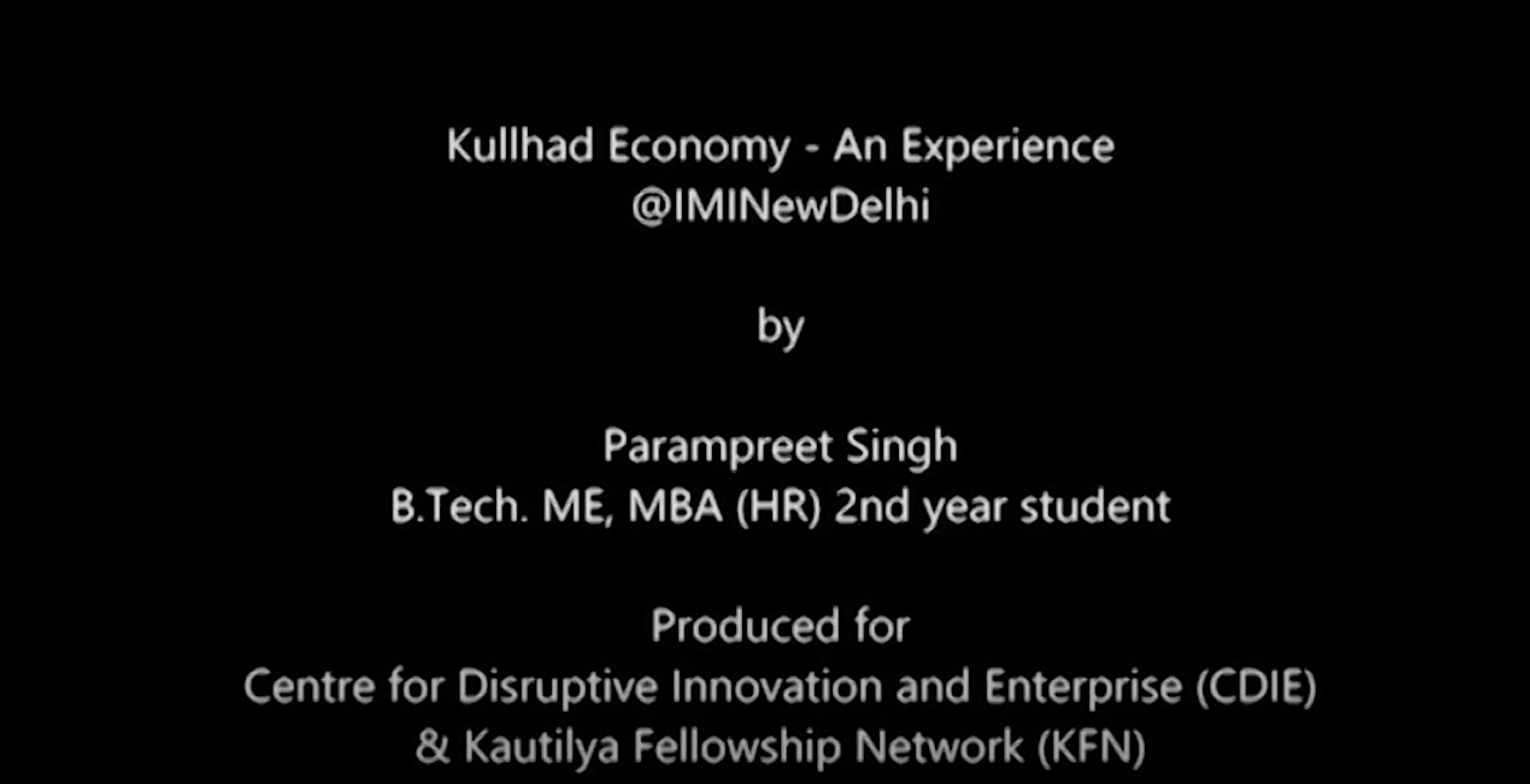 Kullhad Economy - An Experience @IMINewDelhi